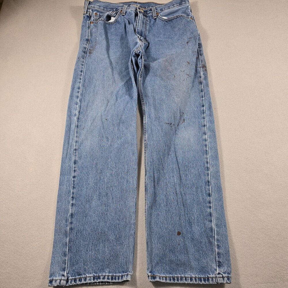 Levi's 505 Men's 36x30 Light Wash Blue Regular Fit Jeans